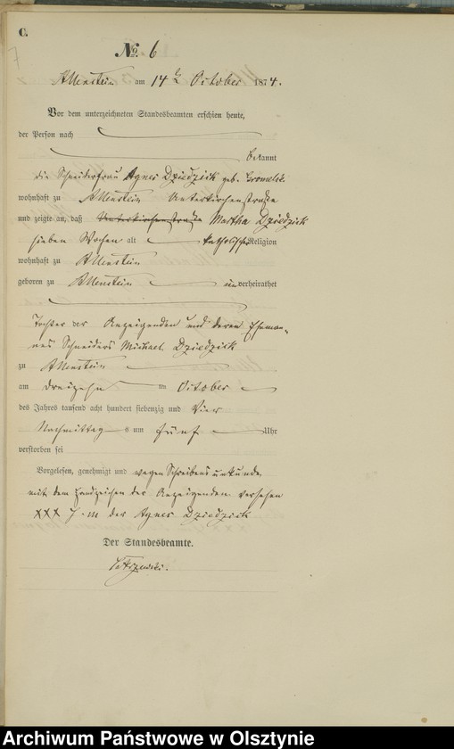 image.from.unit.number "Haupt-Sterbe-Register Nr 1 - 45"