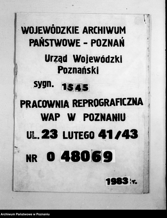 Obraz 1 z jednostki "/Zakłady specjalne/ wykazy"