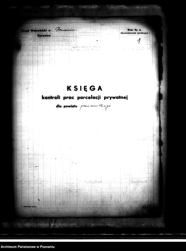 Obraz 5 z jednostki "Księga kontroli prac parcelacji prywatnej dla powiatu poznańskiego"