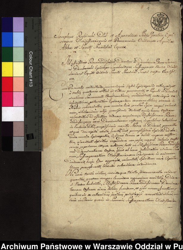 image.from.unit.number "Zgoda biskupa włocławskiego Józefa Rybińskiego na rezygnację przez Jana Dębowskiego z sufraganii włocławskiej z zachowaniem jednak dotychczasowych dochodów"