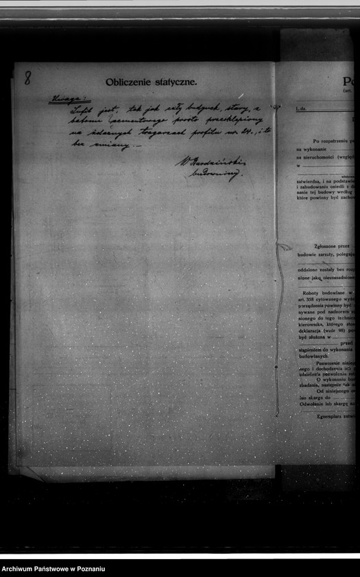 Obraz 12 z jednostki "Zatwierdzenie projektu zakładu przemysłowego / urządzenie rzeźni/ własność Wojewódzkie Zakłady Psychiatryczne w Kościanie"