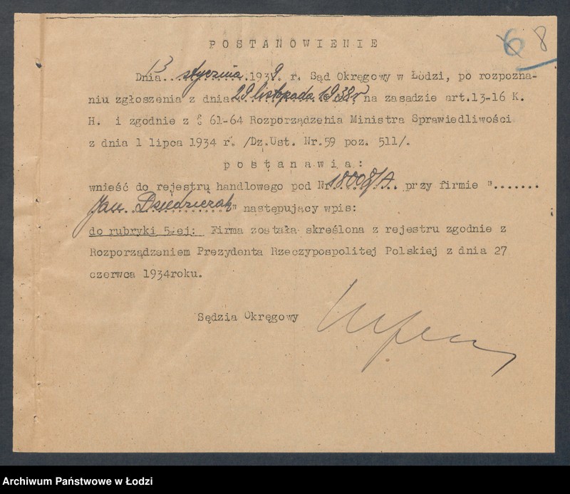 Obraz 10 z jednostki "Jan Dziedziczak- sklep rzeźniczy w Zgierzu"