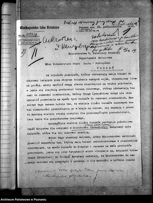 image.from.unit.number "Produkcja cukru i ceny [Cukrownie w Kluczborku]"