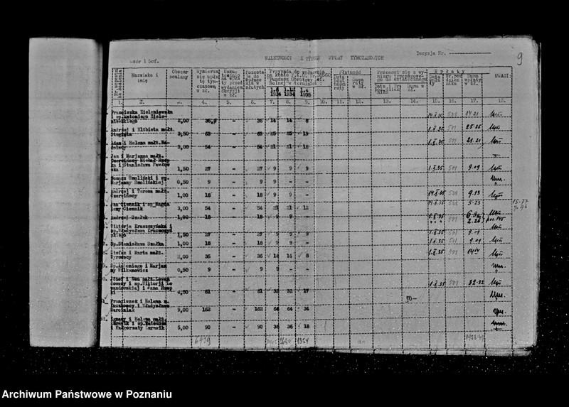 Obraz 15 z jednostki "/Wykaz imienny należności z tytułu scalenia gruntów - osada Grzegorzew /w gminie Krzykosy powiat Koło/"