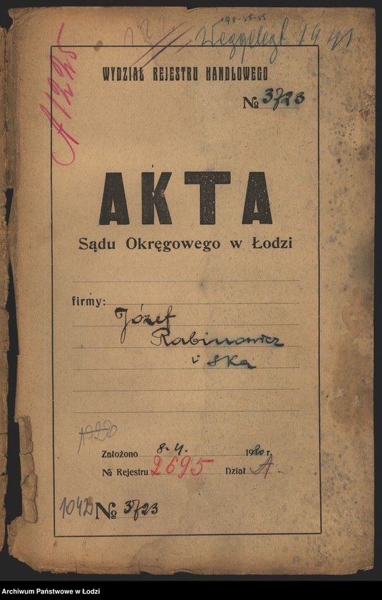 Obraz 2 z jednostki "„Józef Rabinowicz i s-ka” – wyrób i sprzedaż przędzy"