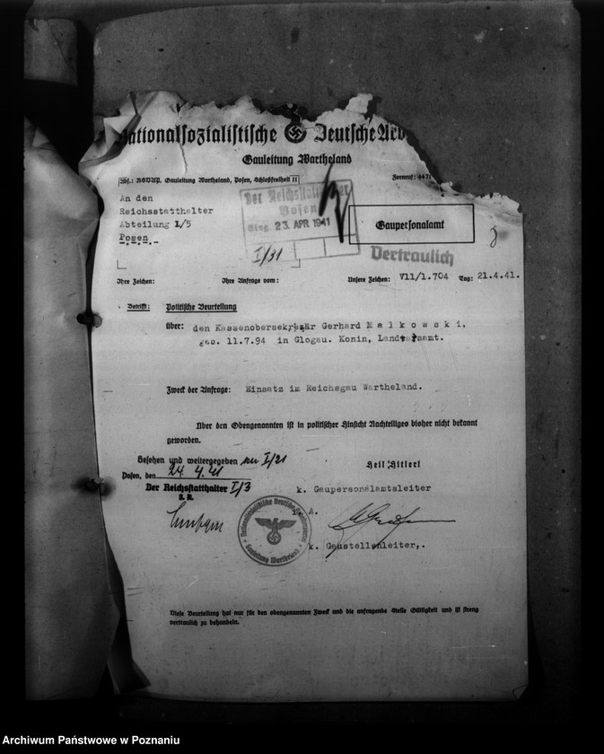 Obraz 12 z jednostki "Politische Beurteilungen der Angestellten"