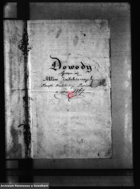 image.from.unit.number "Dowody do akt ślubnych Parafii Puńsk za r 1867"