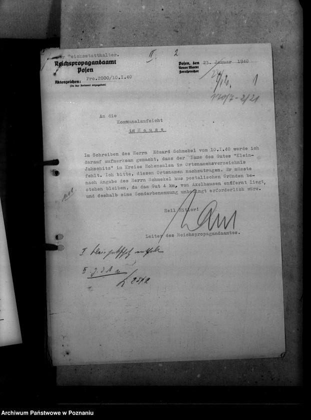 Obraz 6 z jednostki "Ortsnamenänderung Kreis Hohensalza"