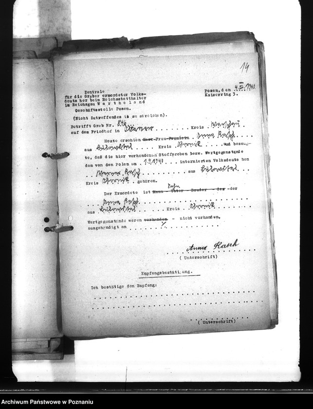 Obraz 18 z jednostki "Wykazy miejscowych Niemców, którzy zginęli w 1939 roku Q - R"