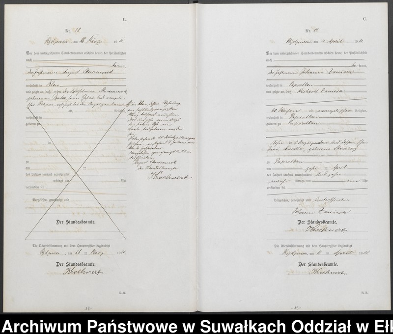 image.from.unit.number "C 2. Sterbe=Register (Neben=Register) Standesamt Rydzewen"