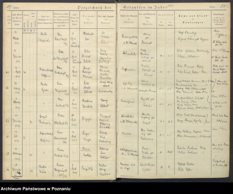Obraz 13 z jednostki "Verzeichnis der Getauften"