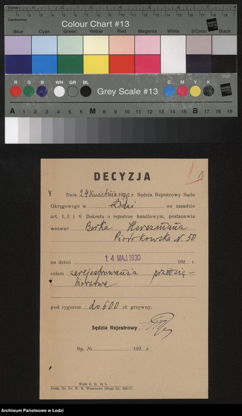 Obraz 3 z jednostki "Berek Herszman- sprzedaż towarów manufakturowych"