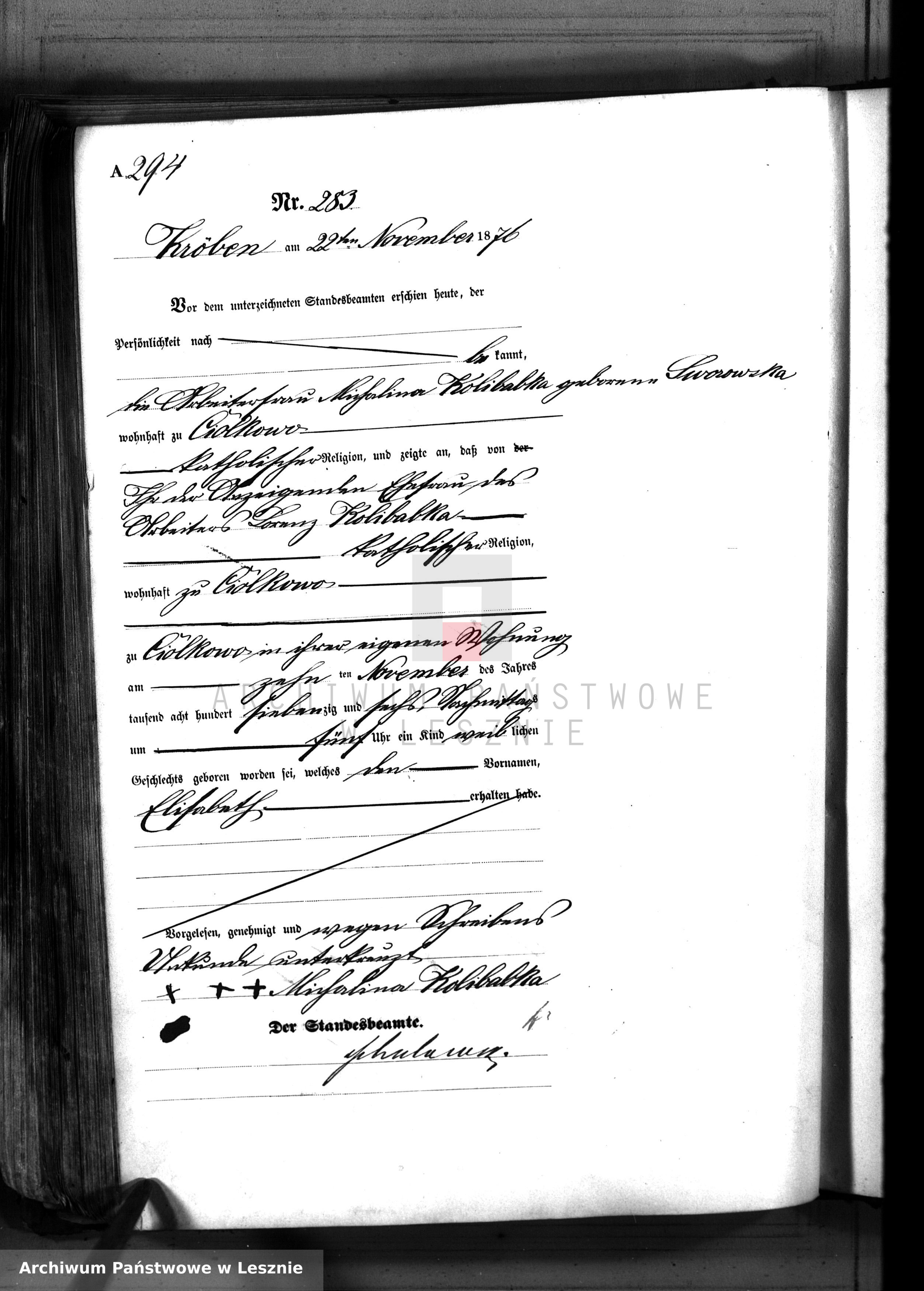 Skan z jednostki: [Księga urodzeń - wieś]
