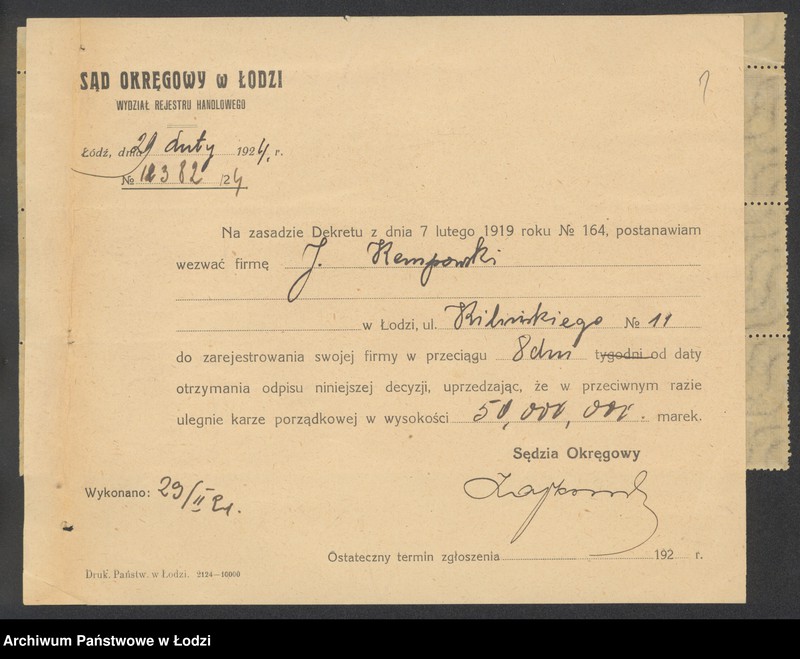 Obraz 3 z jednostki "Jankiel Kempowski- wyrób i sprzedaż materiałów pończoszniczych"