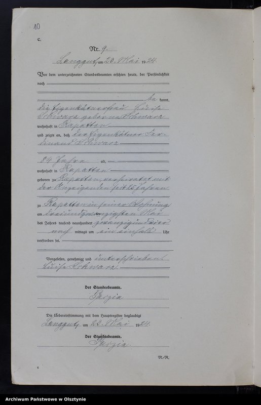 Obraz 12 z jednostki "Sterbe-Neben-Register Nr 1 - 22"