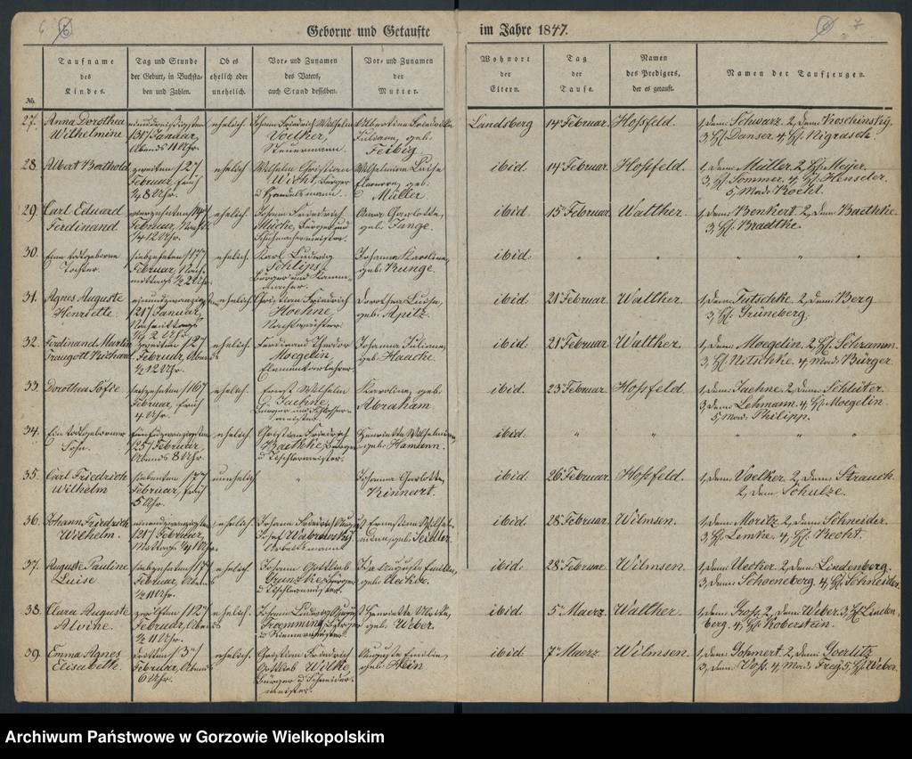 image.from.unit.number "Duplikate der Hauptkirche zu Landsberg an der Warthe (Zawiera księgę chrztów Kościoła Mariackiego (Hauptkirche) z 1848 r. i księgę zgonów Konkordienkirche z 1847 r.)"