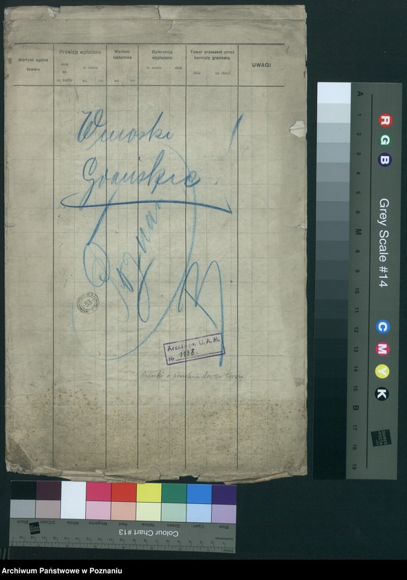 Obraz 3 z jednostki "[Wnioski graniczne o pozwolenia na wwóz towarów] "