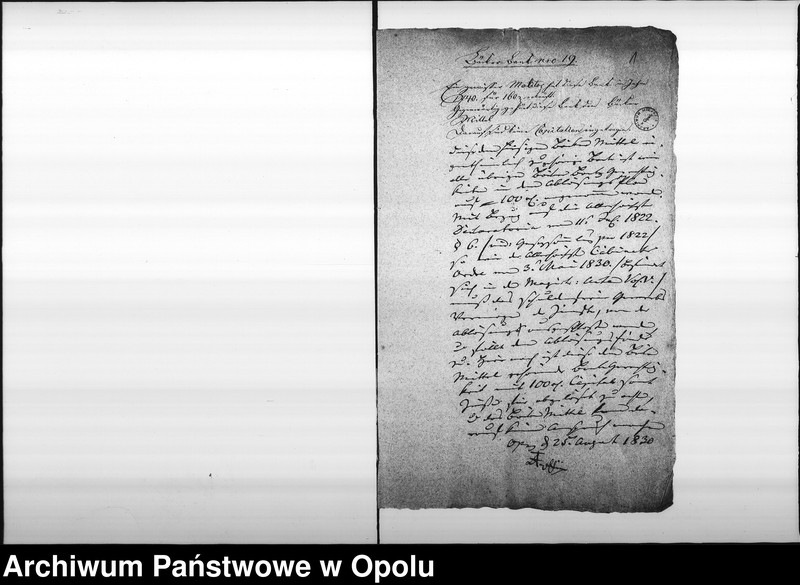 Obraz 5 z jednostki "Acta des Magistrats zu Oppeln betreffend: die Ablösung der dem hiesigen Bäcker-Mittel gehörenden Bäckerbankgerechtigkeit sub Nro 19"