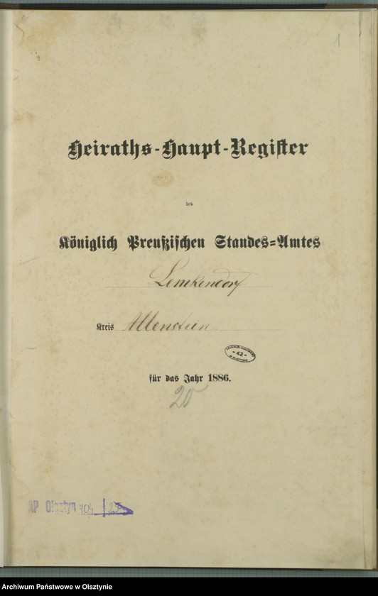 image.from.unit.number "Heiraths-Haupt-Register Nr 1 - 23"