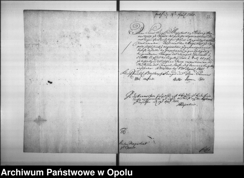 Obraz 19 z jednostki "Acta des Magistrats zu Oppeln betreffend die Legitimation unehelich erzeugter Kinder und Personen Vol. I"