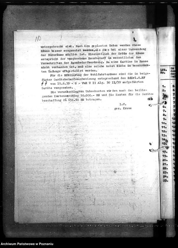 Obraz 14 z jednostki "Einrichtung von Wohlfahrtsräumen bei der staatlichen Polizeiverwaltung in Posen"