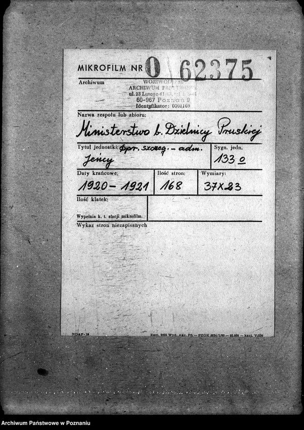 Obraz 2 z jednostki "Sprawy szczegółowo-administracyjne Jeńcy"