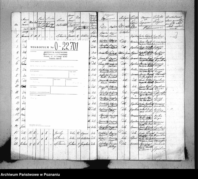 image.from.team "Akta stanu cywilnego Parafii Rzymskokatolickiej Spławie (pow. poznański)"