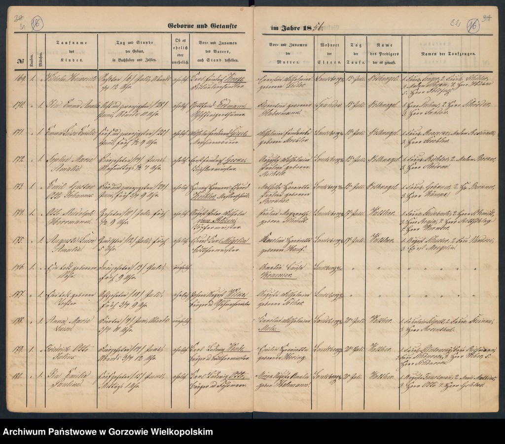 image.from.unit.number "Duplikate der St. Marienkirche Landsberg an der Warthe (Zawiera też księgę zgonów Concordienkirche z 1856 r. oraz dwa zapisy dotyczące małżeństw w 1857 r. w kościele Mariackim)"