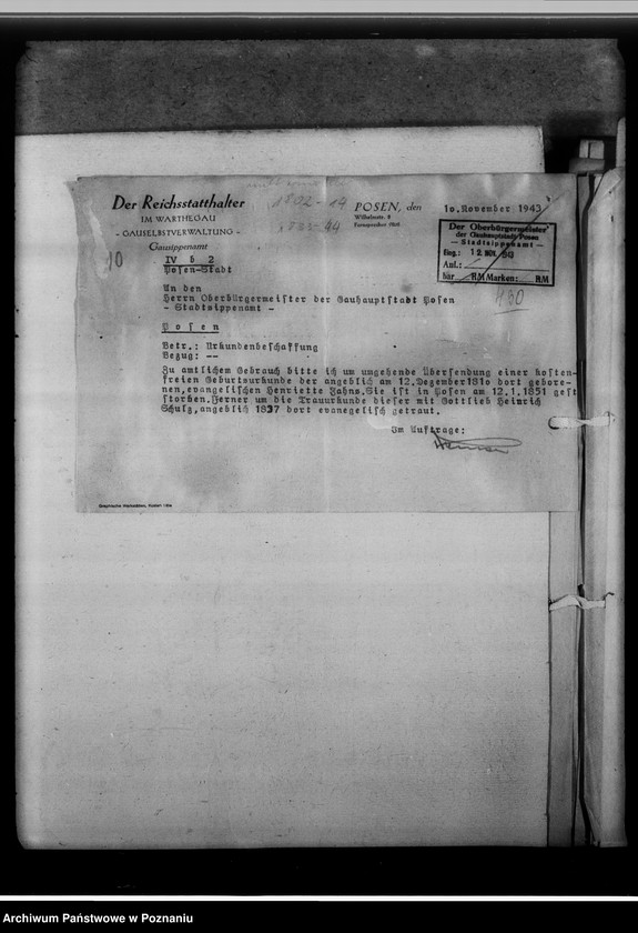 Obraz 15 z jednostki "[Korespondencja w sprawie ustalenia nazwisk, imion, pochodzenia przodków]"