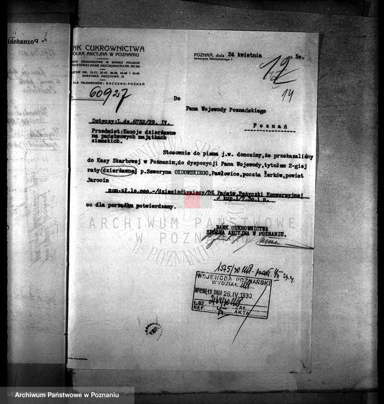 Obraz 18 z jednostki "Kaucje dzierżawne majętności Pawłowice"