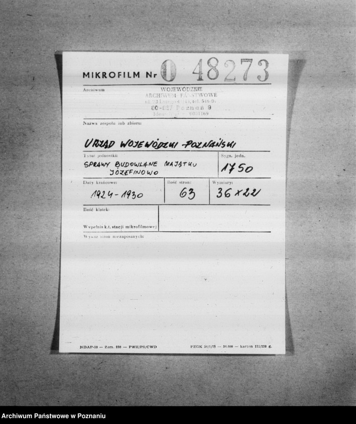 Obraz 2 z jednostki "Sprawy budowlane majątku Józefinowo"