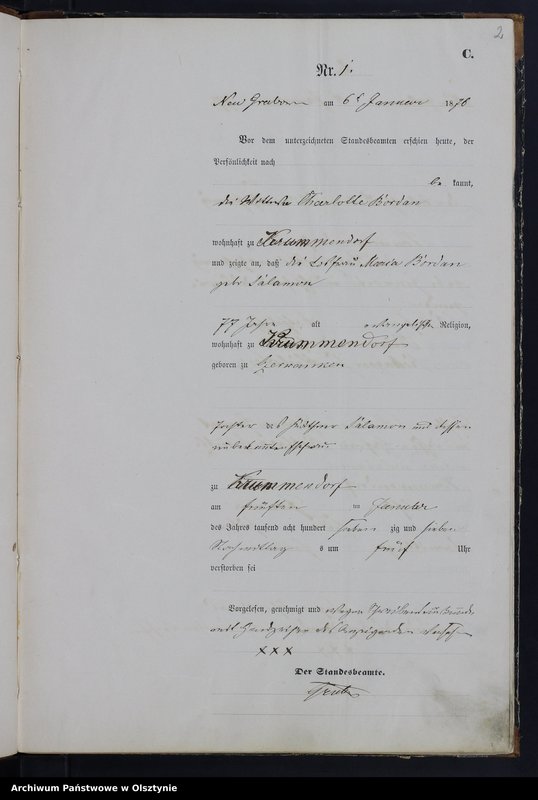 Obraz z jednostki "Sterbe-Haupt-Register Nr 1 - 61"