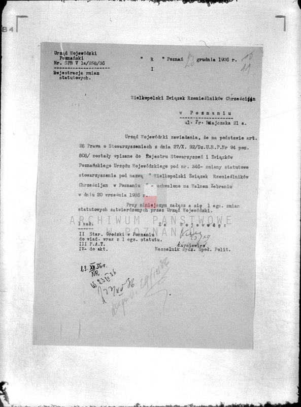 Obraz 16 z jednostki "/Wielkopolski Związek Rzemieślników Chrześcijan w Poznaniu/"