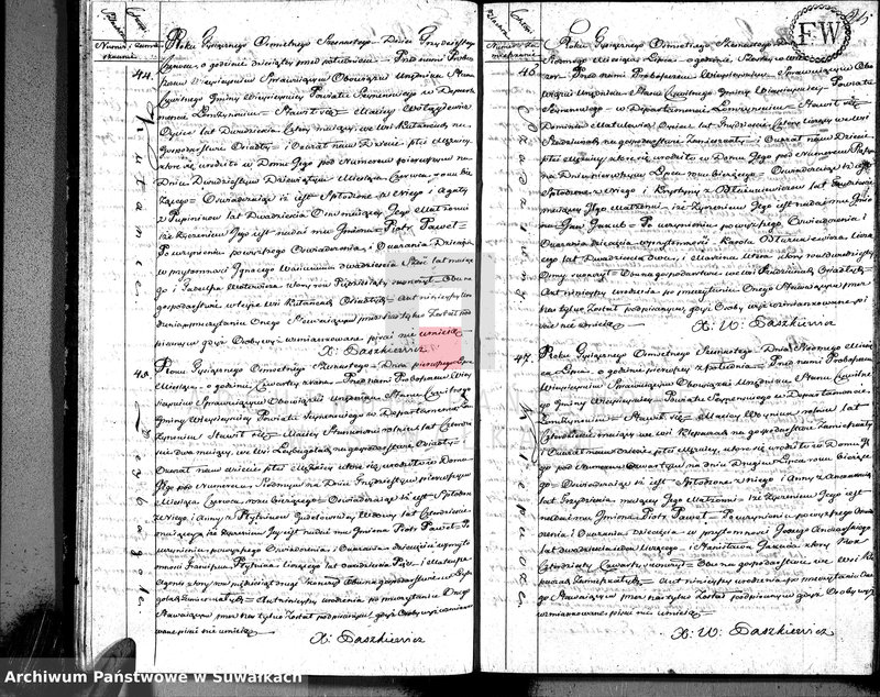 image.from.unit.number "Akta urodzonych gminy wieysieyskiey, powiatu seyneńskiego w departamencie łomżyńskim od 1-go stycznia 1816 roku"