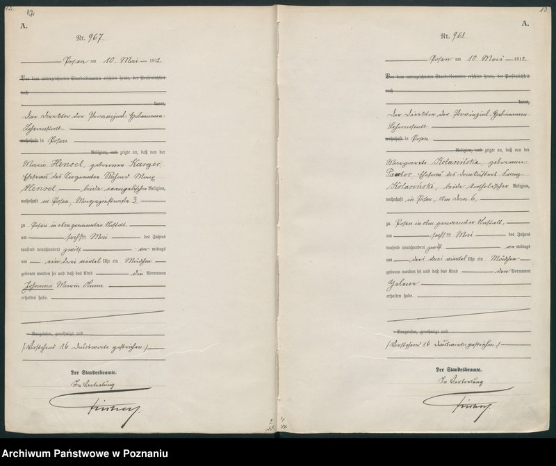 Obraz 9 z jednostki "Księga miejscowa urodzeń tom III [Rejestr główny urodzeń]"