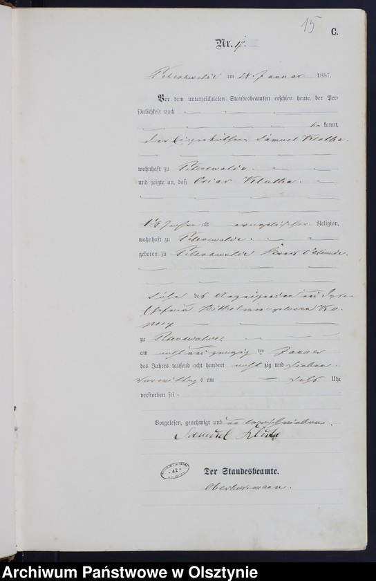 image.from.unit.number "Sterbe-Haupt-Register Nr 3 - 124"