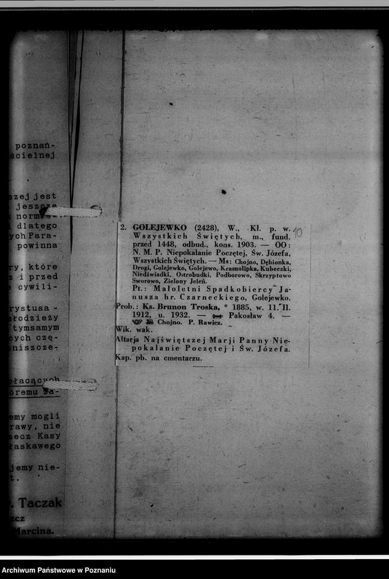 Obraz 13 z jednostki "Bücherverzeichnis [kościelne księgi wyznań: ewangelickiego i katolickiego z powiatu rawickiego]"