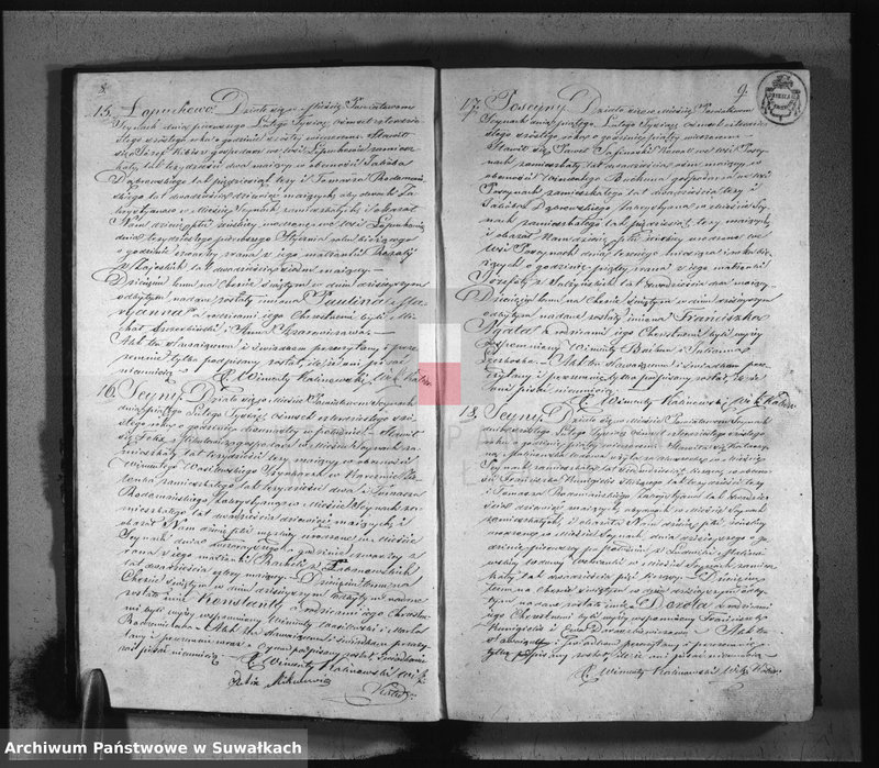 image.from.unit.number "Duplikat aktów urodzonych, zaślubionych i zejścia parafij sejneńskiej z roku 1846"
