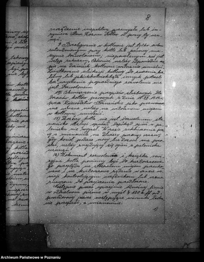 Obraz 12 z jednostki "Udzielenie koncesji na uruchomienie kotła parowego Pleszewskiej Wytłoczni Oleju"