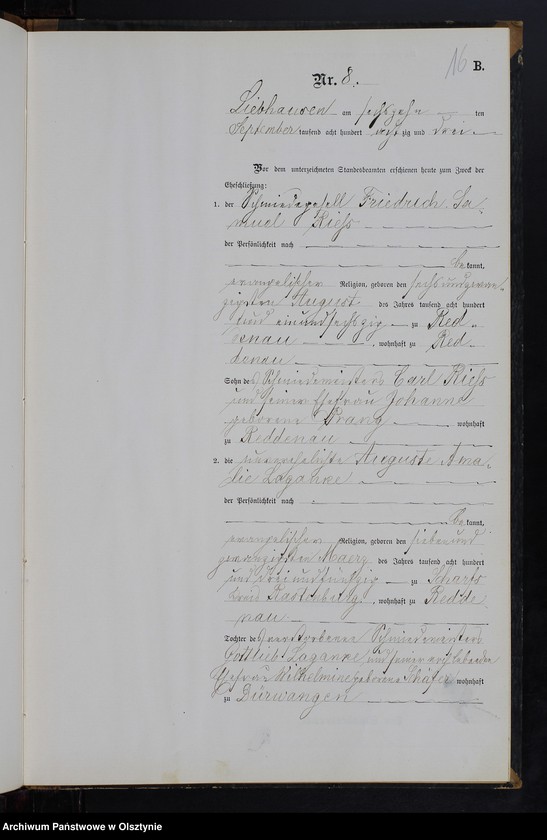 Obraz 18 z jednostki "Heiraths-Neben-Register Nr 1 - 11"