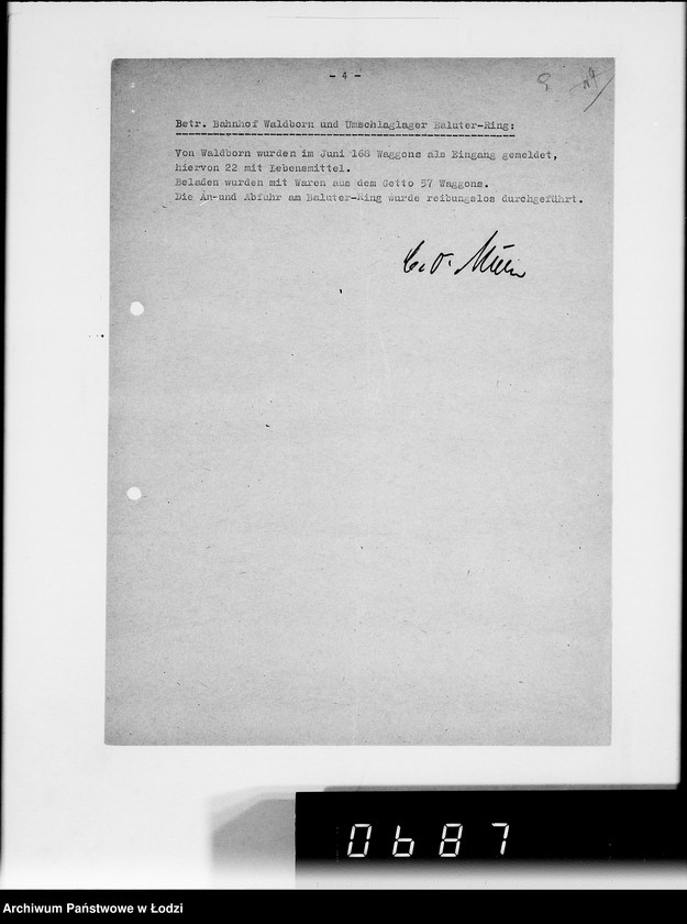 Obraz 13 z jednostki "Aktennotizen und Berichte [dotyczące spraw ogólnych Getta w Łodzi oraz jego utworzenia]"