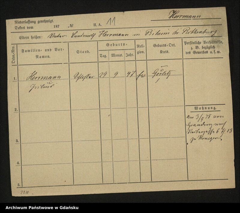 image.from.unit.number "Karty meldunkowe: Herrmann Julianne - Herrmann Wilhelmine"