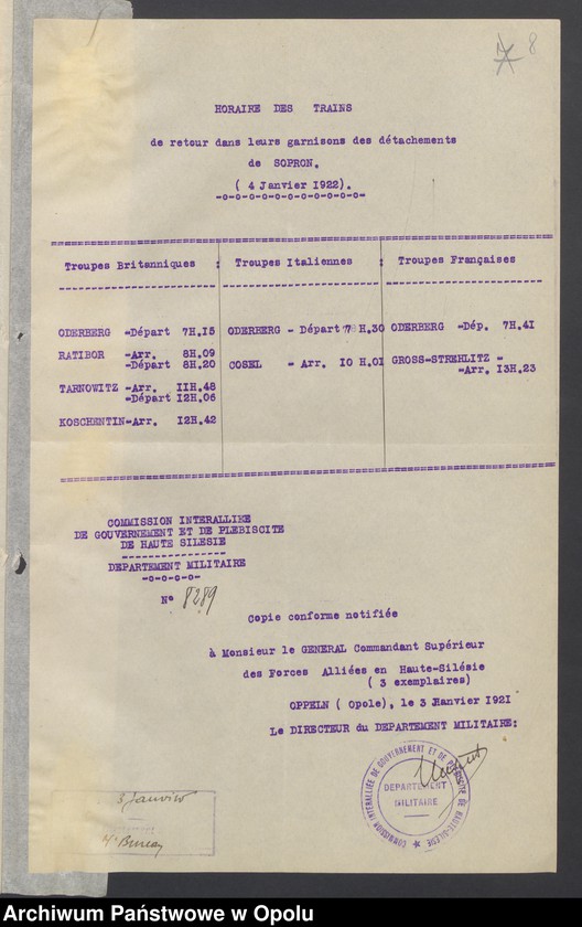 Obraz 10 z jednostki "Entress-Pieces emanant des autorites subordonnees/ /Korespondencja wpływająca pochodząca od władz wyższych i podległych - pisma, zarządzenia, instrukcje / 1.02-8.07.1922"