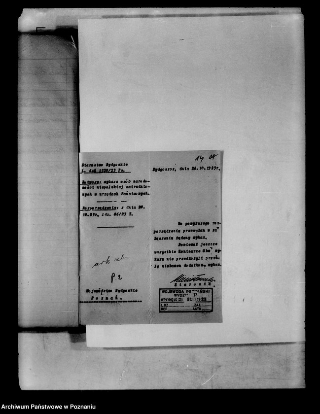 Obraz 18 z jednostki "Wykazy osób narodowości niepolskiej zatrudnionych w urzędach państwowych"