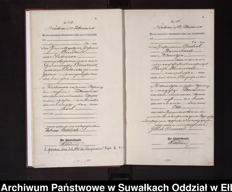 image.from.unit.number "Geburts-Haupt-Register des Königlichen Preussischen Standes-Amtes Nikolaiken Kreis Sensburg"