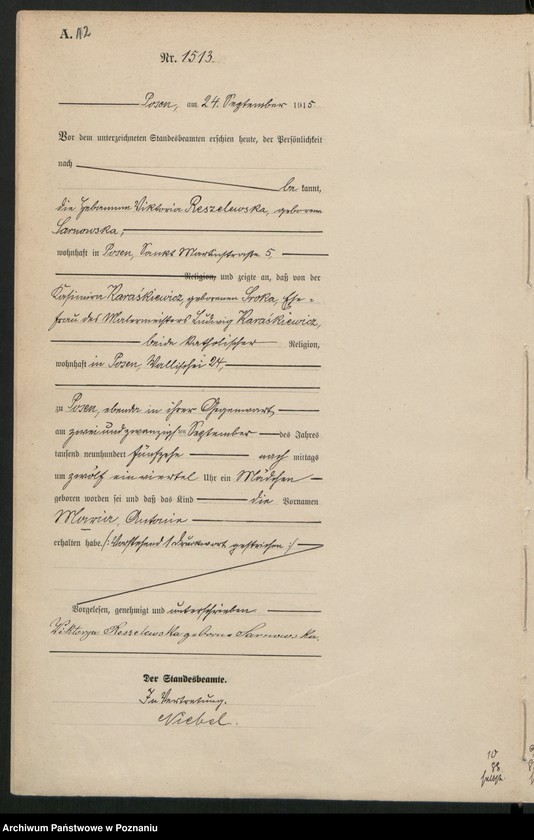 Obraz 14 z jednostki "Księga miejscowa urodzeń tom IV[Rejestr główny urodzeń]"