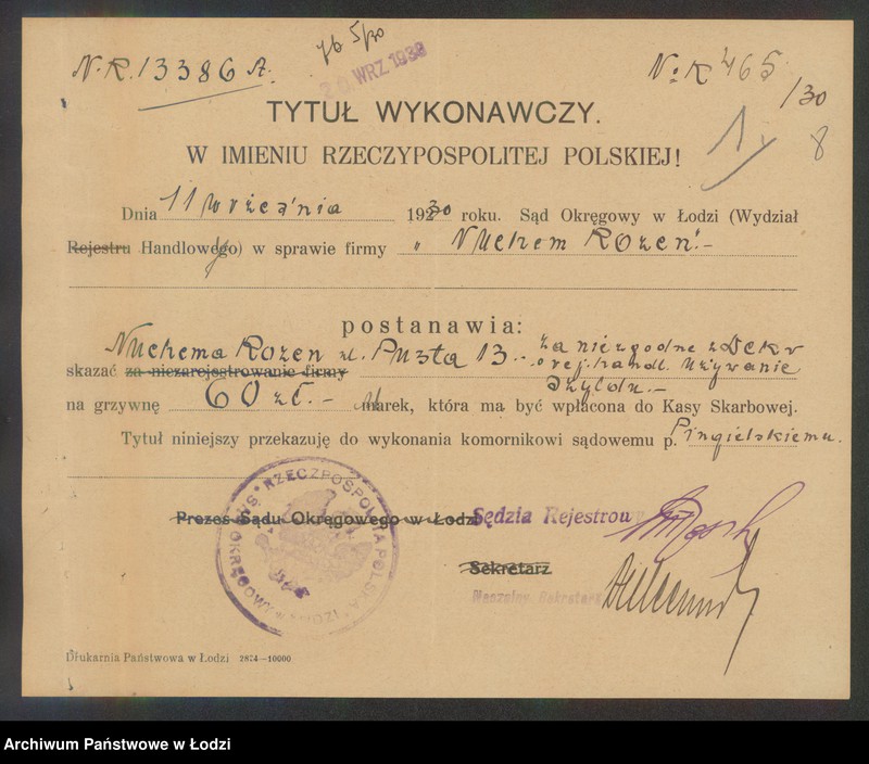 Obraz 10 z jednostki "Nuchem Rozen – sprzedaż krzeseł"