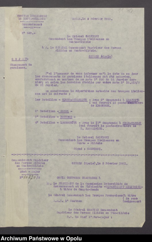 image.from.unit.number "Sorties /Korespondencja własna wychodząca, pisma, zarządzenia, potwierdzenia telefoniczne/ 1.02.-13.04.1921"