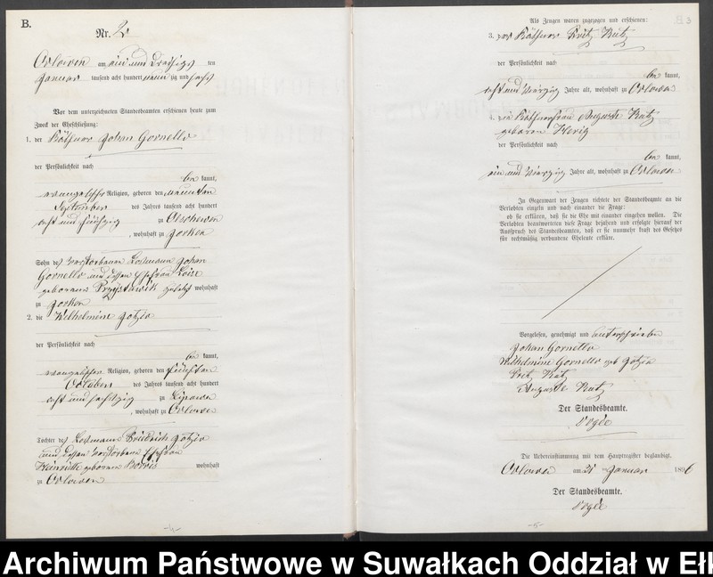 image.from.unit.number "Heiraths-Neben-Register des Preussischen Standes-Amtes Orlowen Kreis Loetzen"