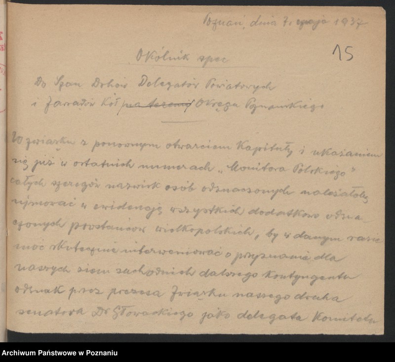 Obraz 17 z jednostki "Sprawy odznaczeń."